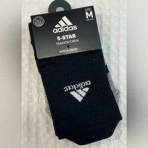 Adidas 5-Star Traxion Crew Socks - Black and Gray